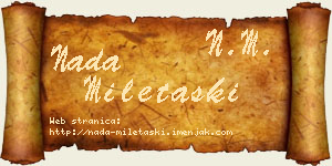 Nada Miletaški vizit kartica